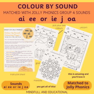 Colour by Sound Colouring Pages – Jolly Phonics Group 4