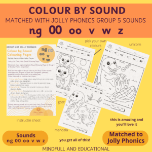 Colour by Sound Colouring Pages – Jolly Phonics Group 5